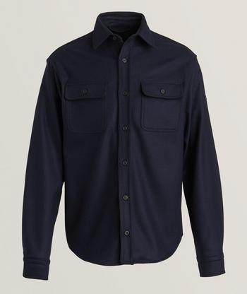 Patrick Assaraf Pima Cotton Overshirt - Navy