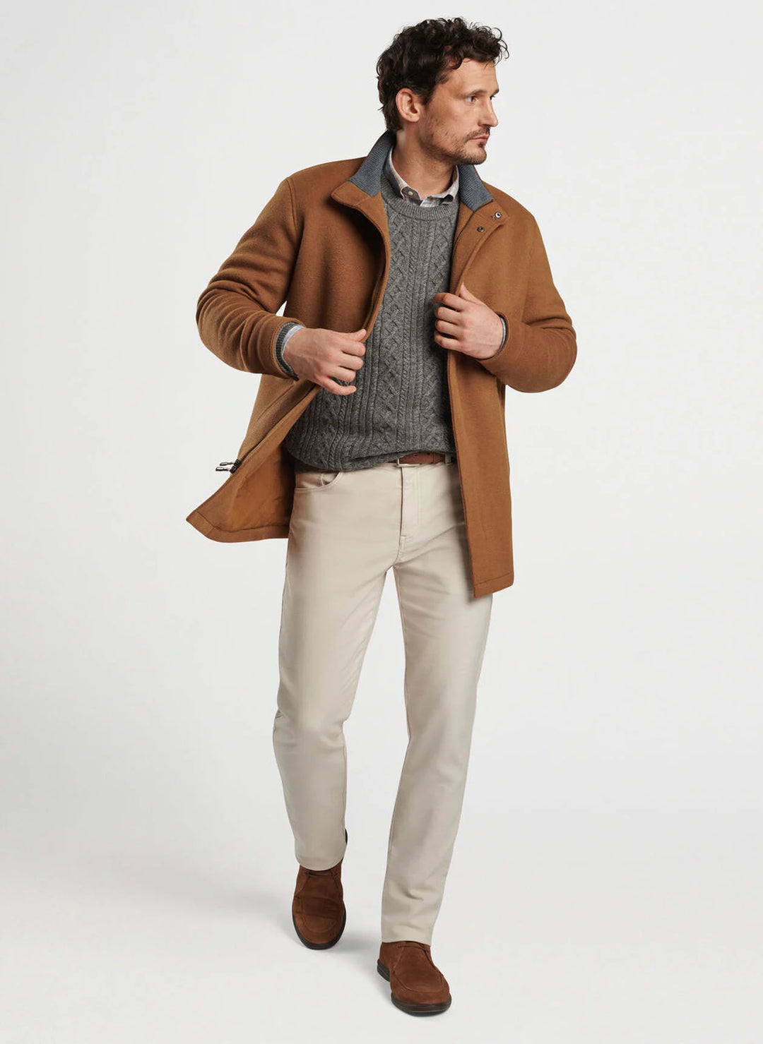 Peter Millar Crown Flex Fleece City Coat - Hazelwood