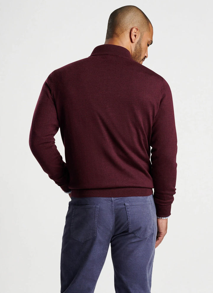 Peter Millar Autumn Crest Suede Quarter Zip - Winterberry