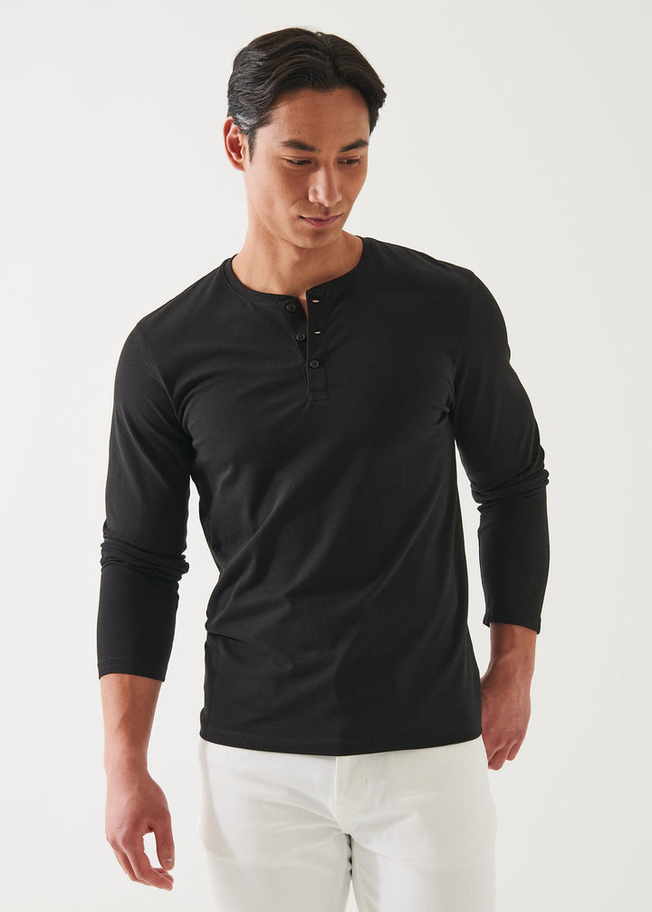 Patrick Assaraf LS Henley - Black