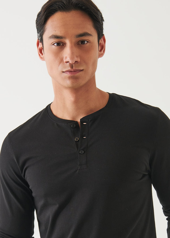 Patrick Assaraf LS Henley - Black