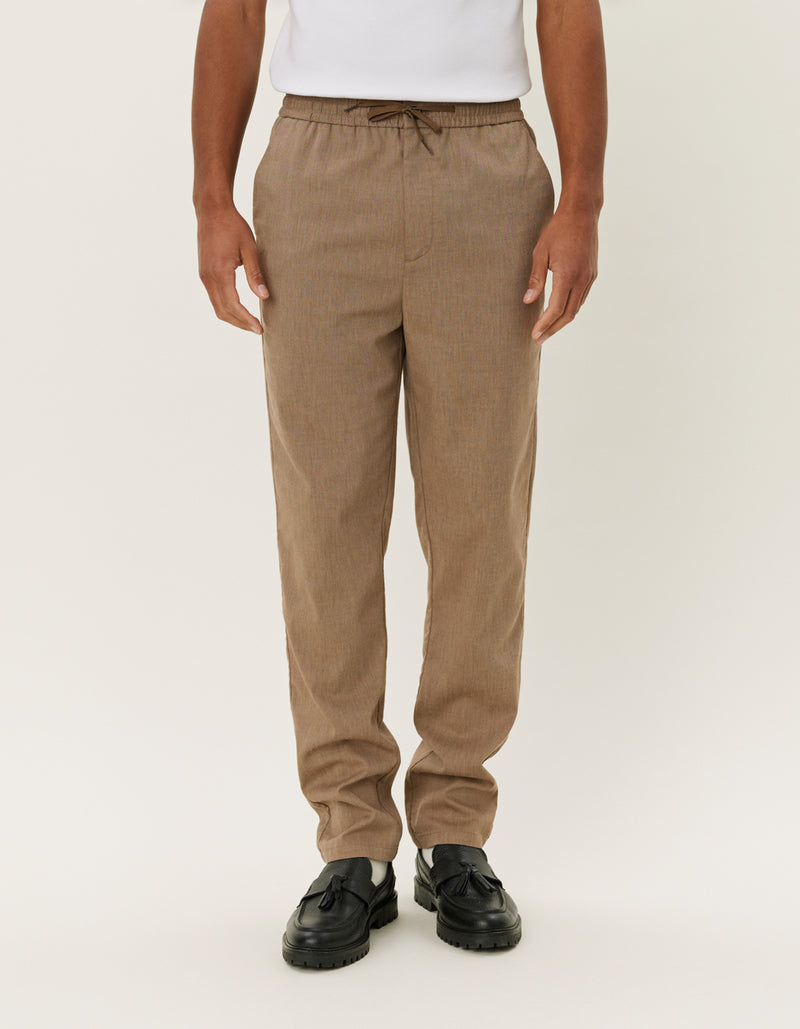 Les Deux Como Slub Drawstring Pant - Walnut