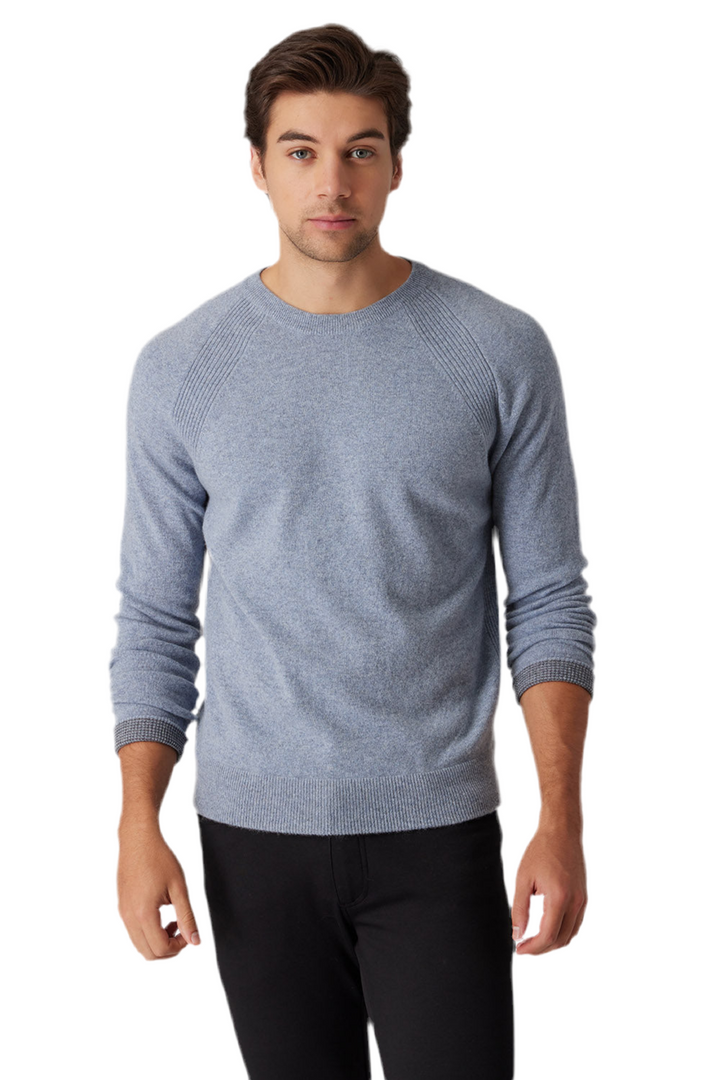 Raffi Cashmere Raglan Crewneck Sweater - Granite