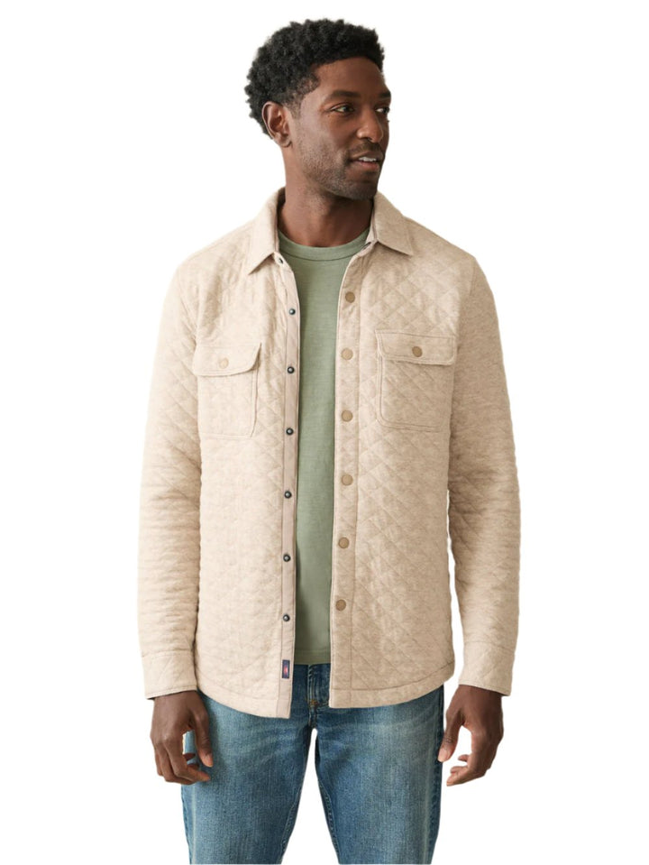 Faherty Quilted Fleece CPO Jacket - Oatmeal