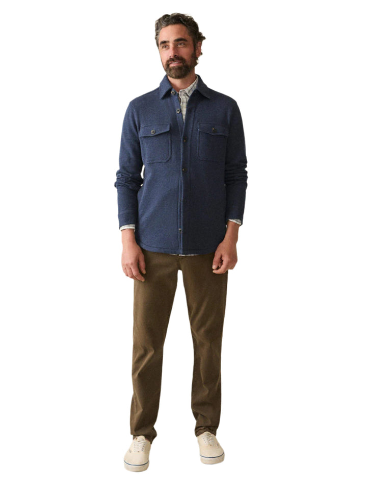 Faherty Knit CPO Jacket - Navy Night Melange