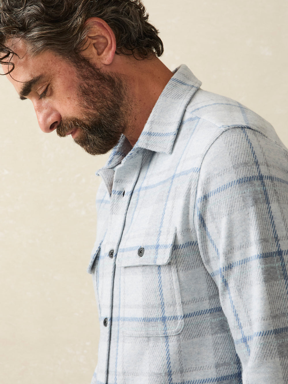 Faherty Legend Sweater Shirt - Maine Sky Plaid