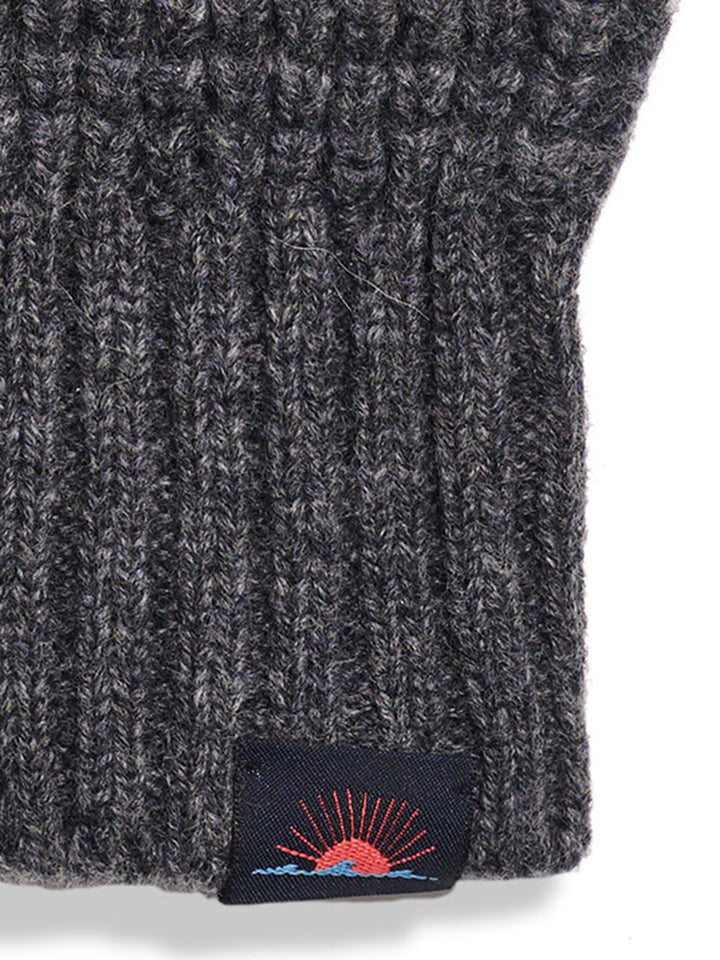 Faherty Waffle Fingerless Gloves - Charcoal