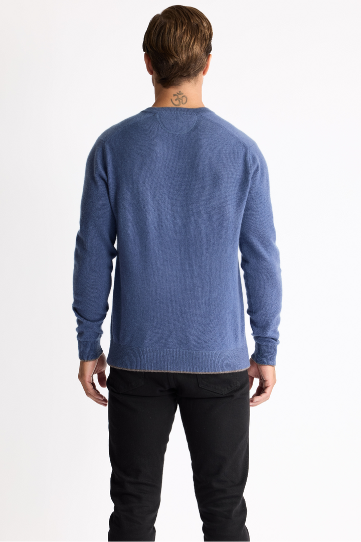 Raffi Cashmere V-neck Sweater - Atlantic