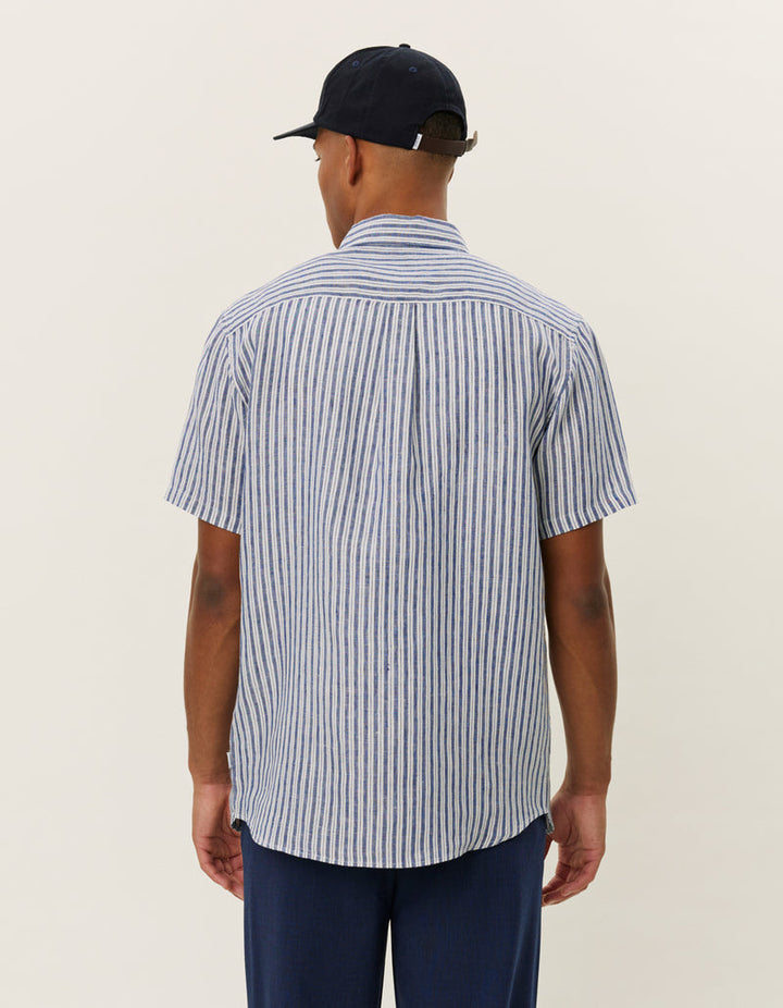 Les Deux Kris Linen SS Shirt - Blueprint