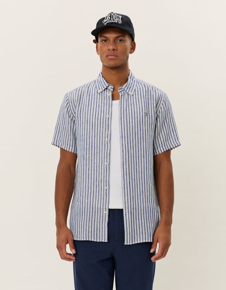 Les Deux Kris Linen SS Shirt - Blueprint