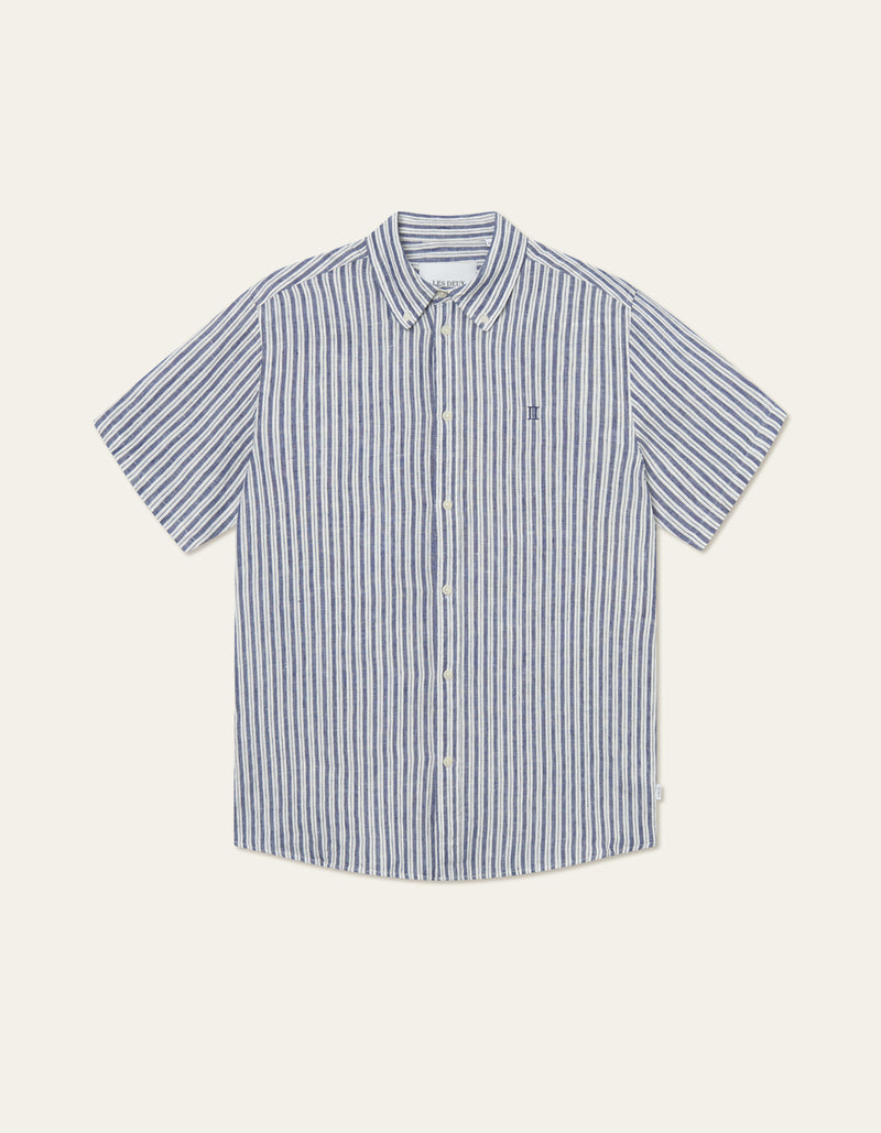 Les Deux Kris Linen SS Shirt - Blueprint