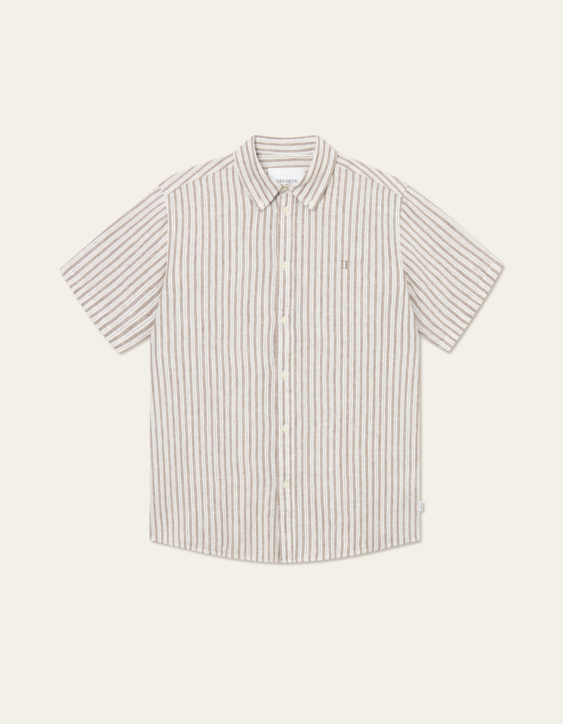 Les Deux Kris Linen SS Shirt - Walnut