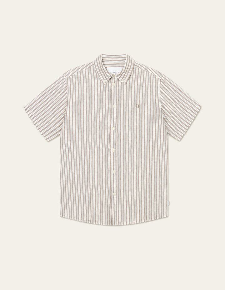 Les Deux Kris Linen SS Shirt - Walnut