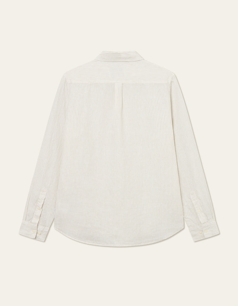 Les Deux Kristian Linen B.D. Shirt - Ivory/Walnut