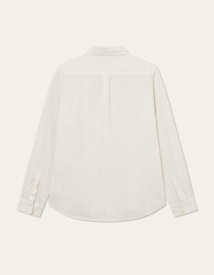 Les Deux Kristian Linen B.D. Shirt - Ivory/Walnut