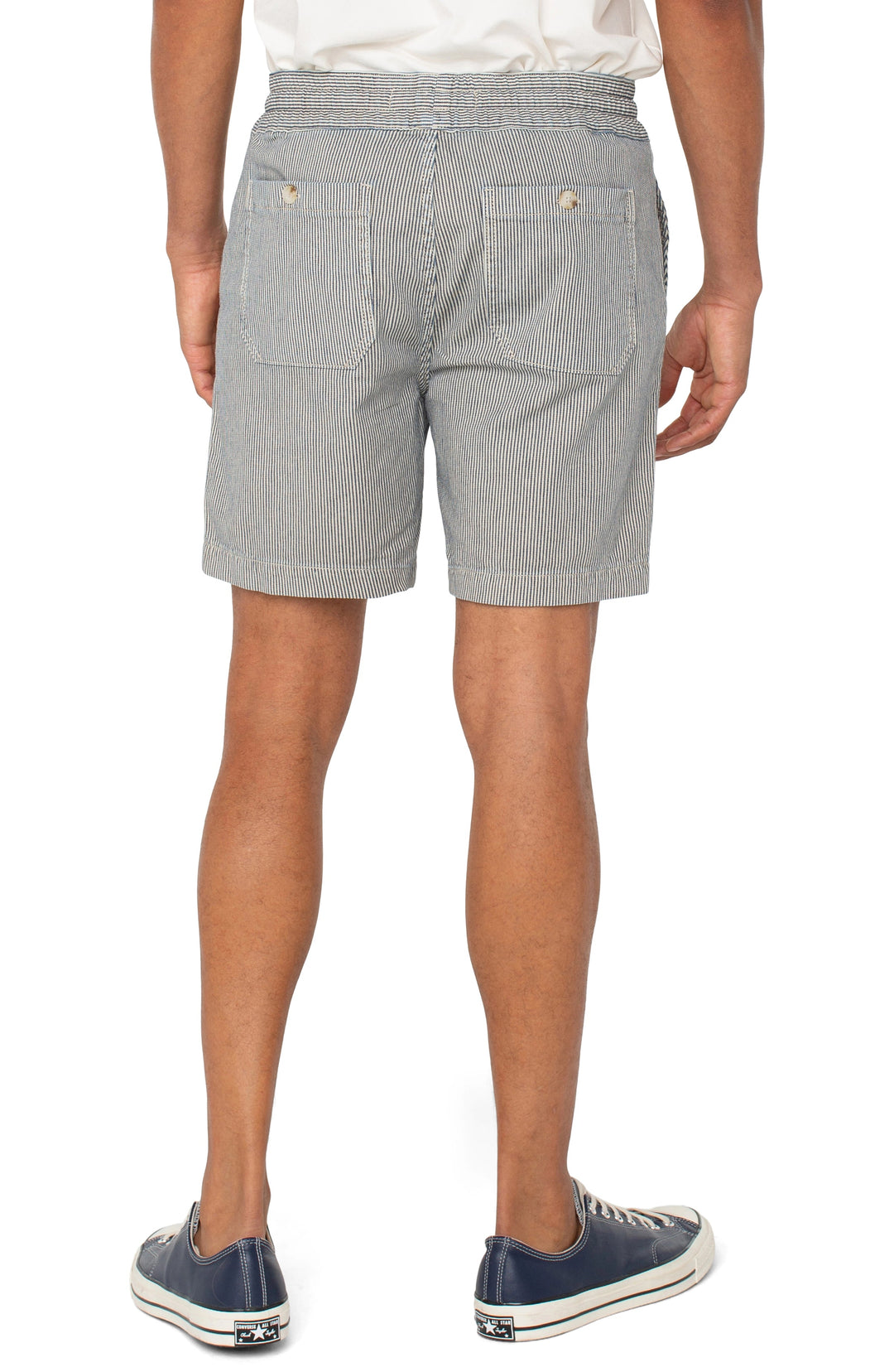 Liverpool Los Angeles Drawstring Short - Ecru/Navy