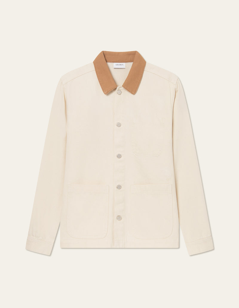 Les Deux Ivory Layton Denim Overshirt - Ivory