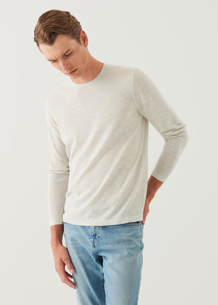 Patrick Assaraf Cotton Crew Sweater - Drizzle