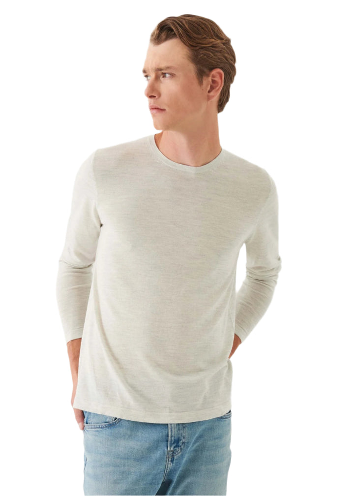 Patrick Assaraf Cotton Crew Sweater - Drizzle