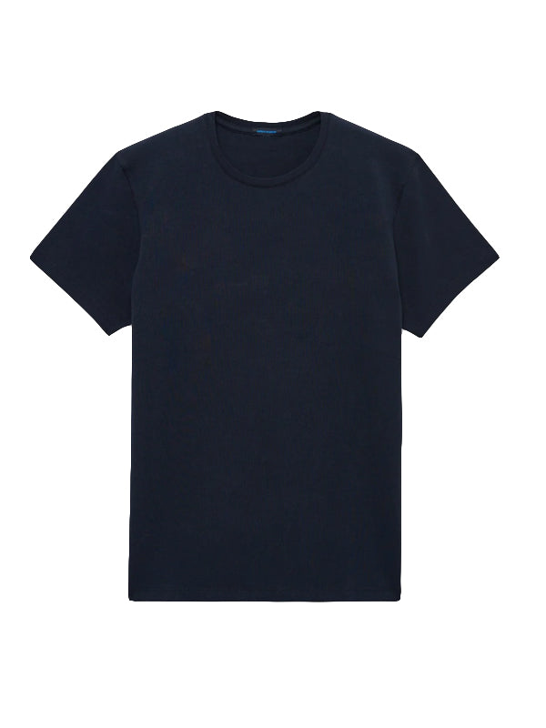 Patrick Assaraf Iconic Pima Cotton Stretch Crew T-Shirt Midnight