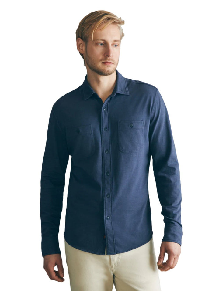 Faherty Sunwashed Knit Shirt - Dune Navy