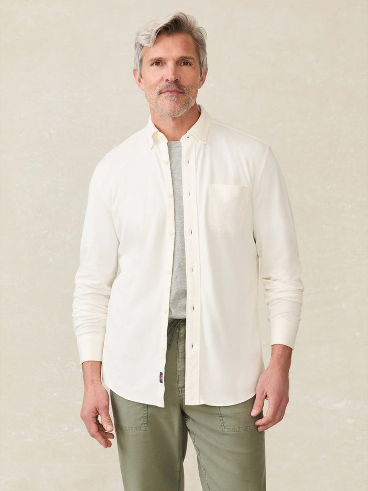 Faherty Coastline Knit Shirt - Whitewall