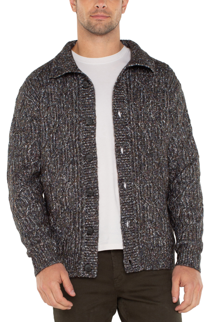 Liverpool Los Angeles Cardigan Sweater - Olive/Multi