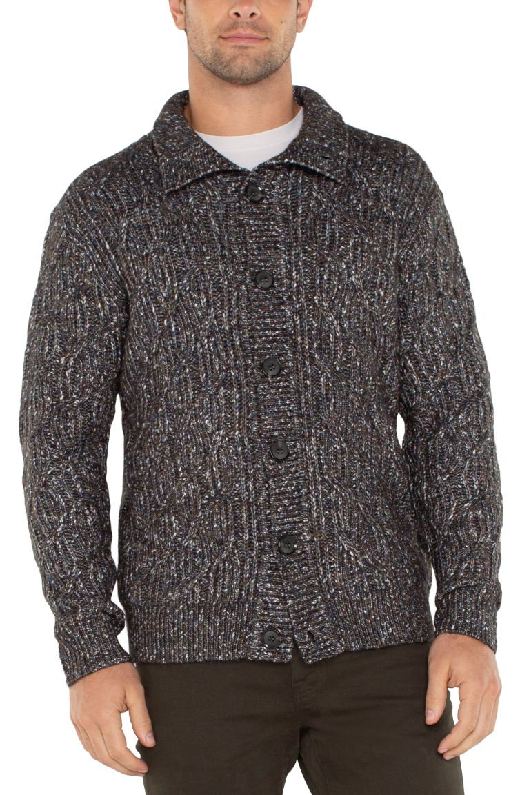 Liverpool Los Angeles Cardigan Sweater - Olive/Multi