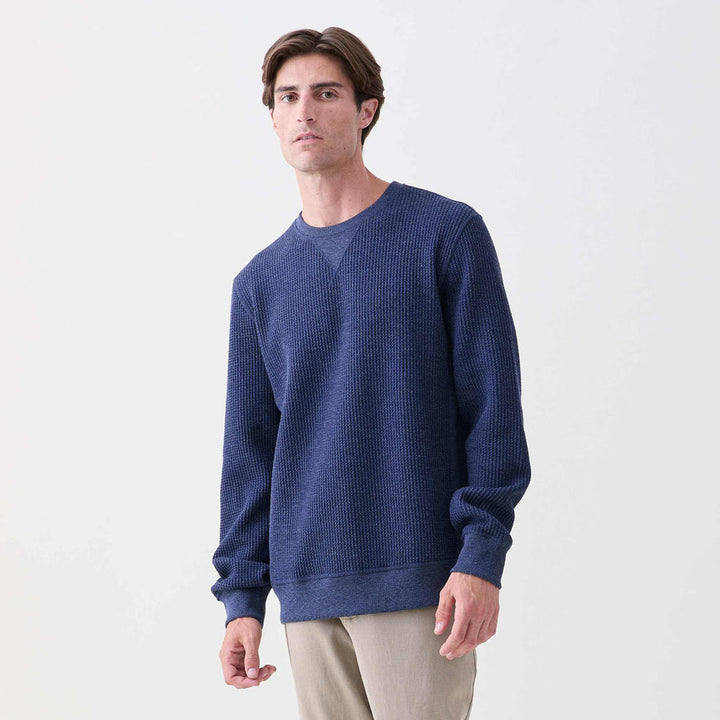 Surfside Supply Butch Waffle Crewneck - Navy