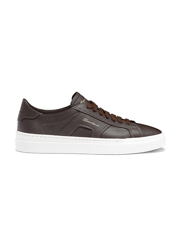 Santoni Double Buckle Sneaker - Dark Brown