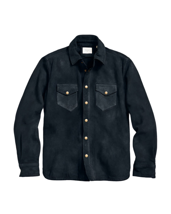 Billy Reid Savoy Sueded Workshirt - Navy