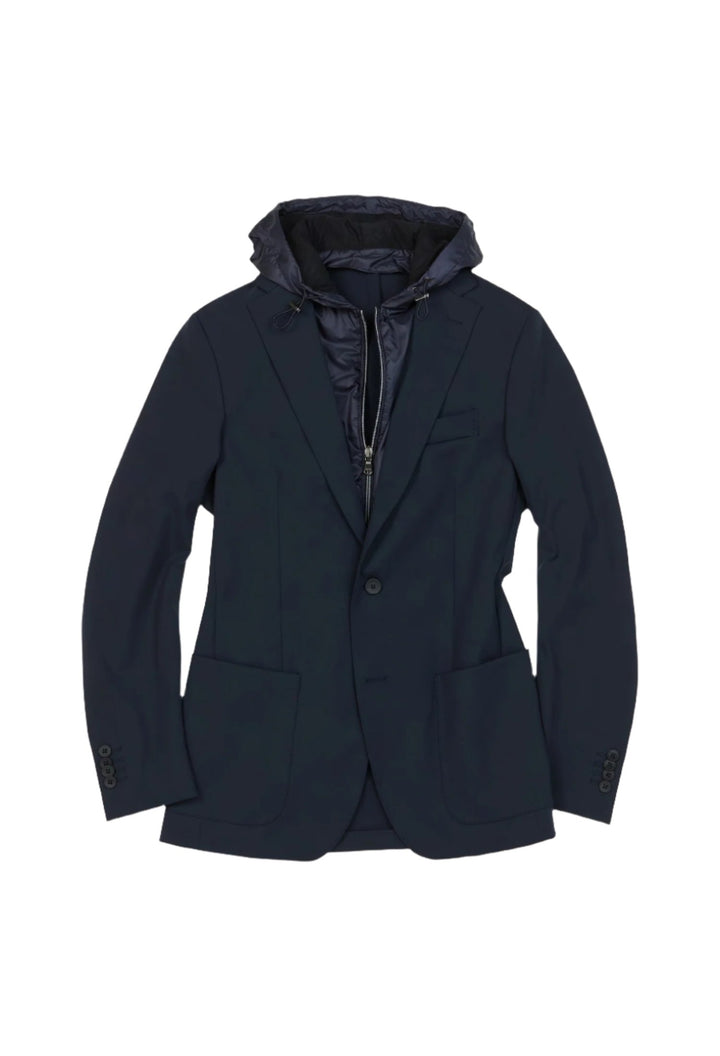 Fradi Navy Hooded Jacket With Zip-Out Bib