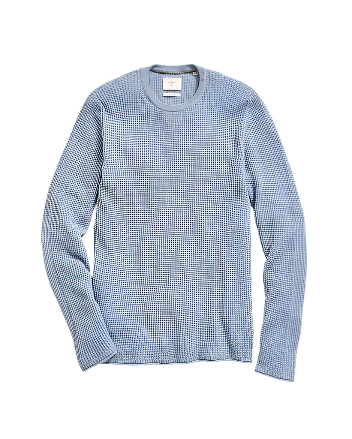 Billy Reid Mini Waffle Crew - Washed French Blue