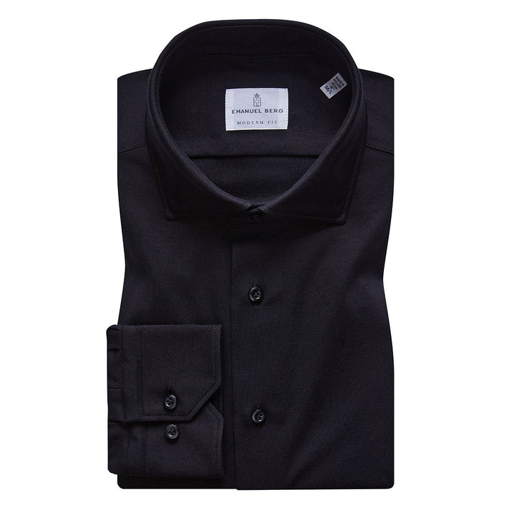 Emanuel Berg Stretch Knit Shirt - Black