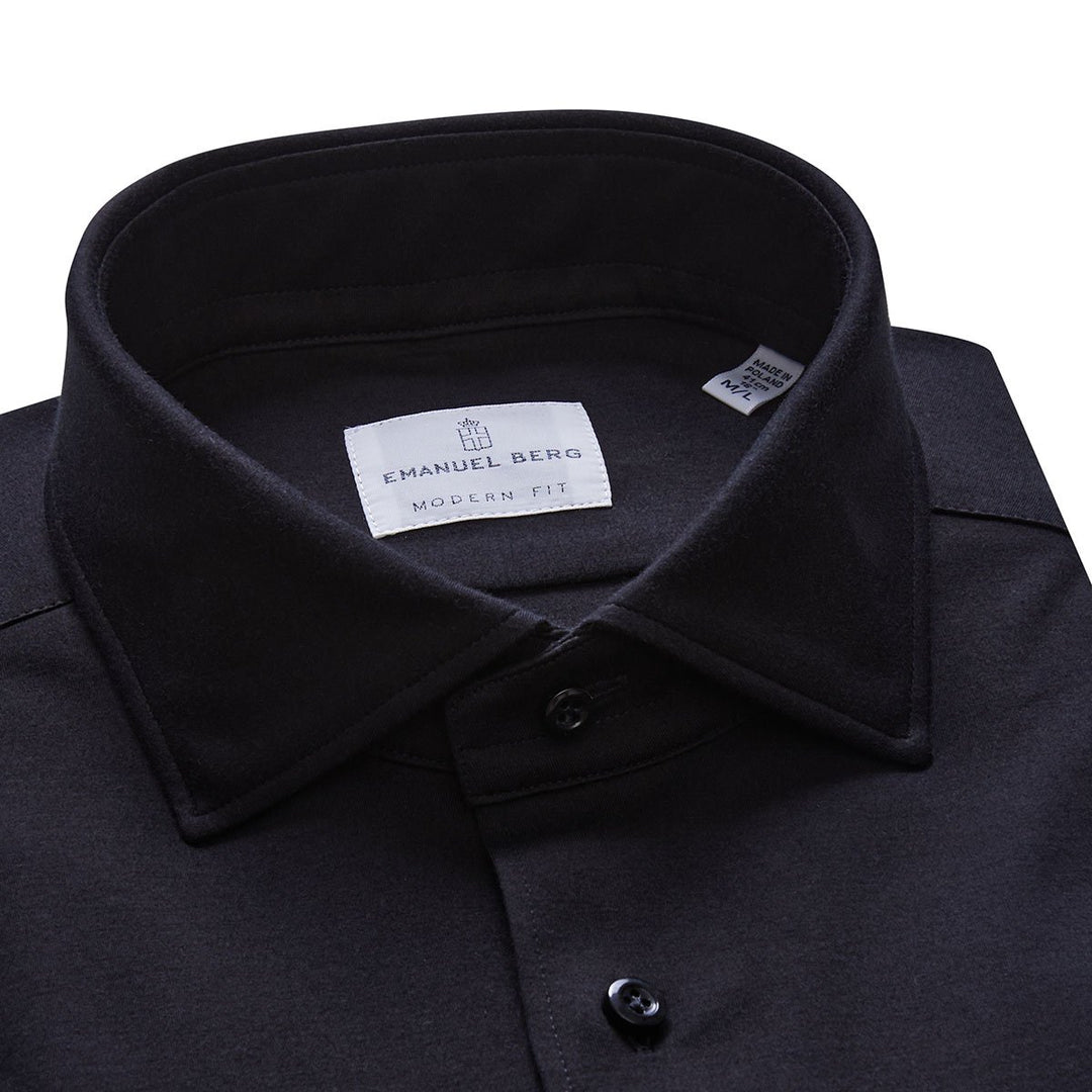 Emanuel Berg Stretch Knit Shirt - Black