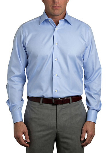 David Donahue Men's Trim-Fit Royal Oxford Dress Shirt